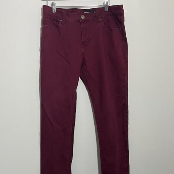 Royal Blue Skinny Fit Size 34x32 Maroon Jeans - Picture 2 of 12